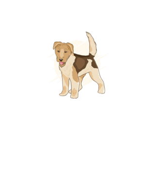 Fox Terrier model verde pe tricou