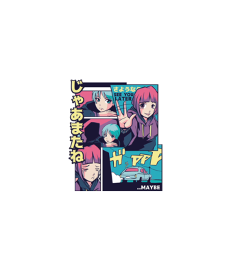 Anime Vaporwave See you Later model alb pe tricou