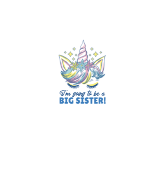 O să fiu un frate mai mare Unicorn model alb pe tricou