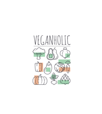 Veganholic model alb pe tricou