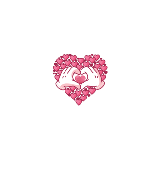 'Inimi îndrăgostite pentru Valentine''s Day' model negru pe tricou