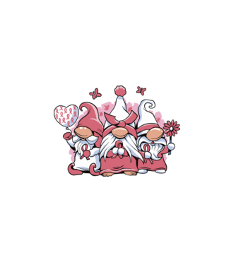 Pink christmas Gnomes model alb pe tricou