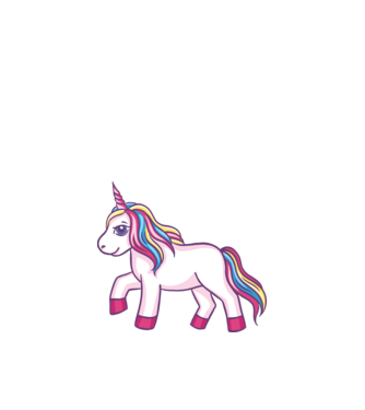 Unicorn drăguț model nisipiu pe tricou