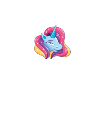 Cap de unicorn model alb pe tricou