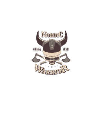 Nordic Warrior model negru pe tricou