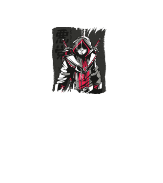 Războinic Anime model alb pe tricou