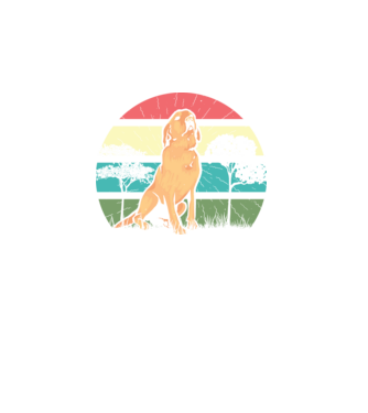 Golden Retriever retro model turcoaz pe tricou