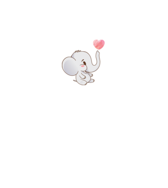 Elefant drăguț model alb pe tricou