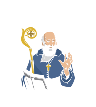 Sfântul Benedict model alb pe tricou
