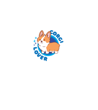 Corgi Lover model alb pe tricou
