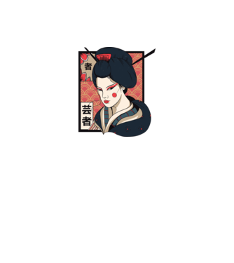 Geisha Japonia model alb pe tricou