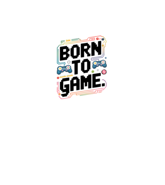 Born to Game Pixel Alb model galben neon pe tricou