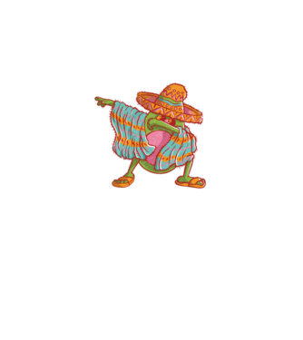 Avocado mexican DAB model negru pe tricou
