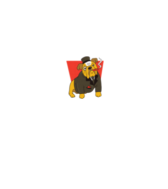 Bulldog englezesc cu trabuc model negru pe tricou