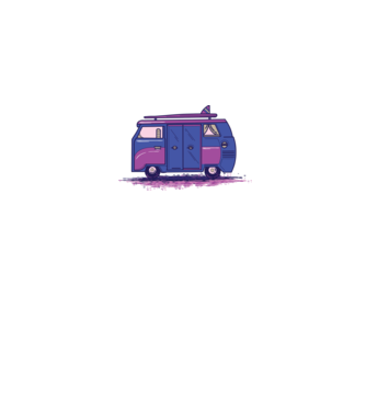 Mașină de camping model alb pe tricou