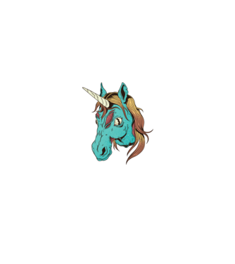 Unicorn Zombie model negru pe tricou
