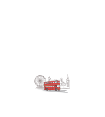 London Bus model alb pe tricou