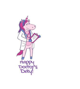 Medic Unicorn model negru pe tricou