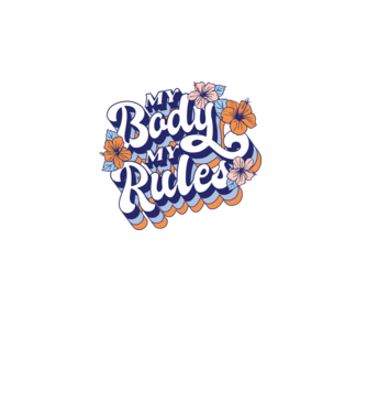 My Body My Rules model alb pe tricou