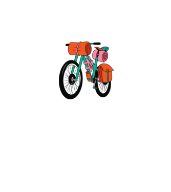 Bicicletă Drumeție model gri pe tricou