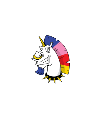 Punk unicorn model turcoaz pe tricou