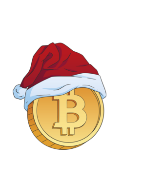 Crăciun Bitcoin model albastru deschis pe tricou