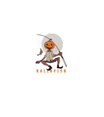 Hallofish - Pescar Halloween model negru pe tricou