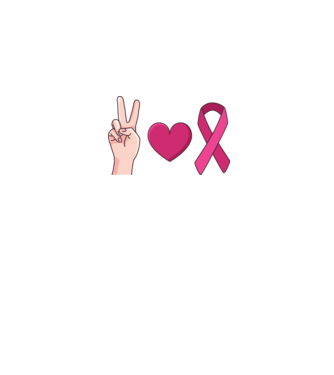 Peace Love lupta împotriva cancerului de sân model alb pe tricou