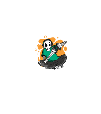Schelet Gamer model negru pe tricou