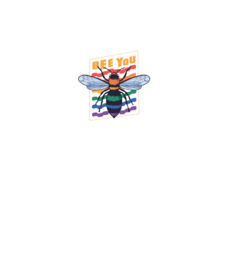 Bee You Pride model negru pe tricou