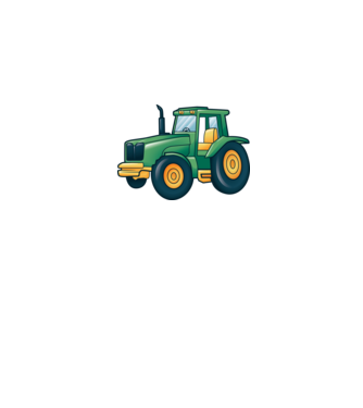 Desen Tractor model alb pe tricou