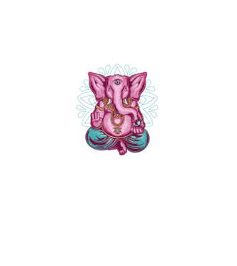Elefant făcând meditație Dharma model negru pe tricou
