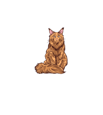Pisică Maine Coon model albastru închis pe tricou