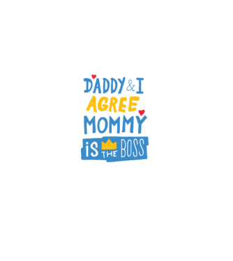 Mama e șefa model alb pe tricou