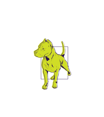 Câine Pitbull model negru pe tricou