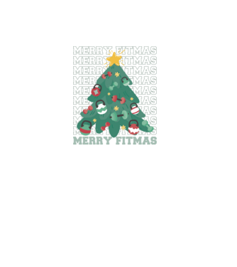 Merry Fitmas Fitmas Pom de Crăciun Fitness model negru pe tricou