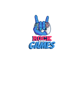 Rock And Games model negru pe tricou