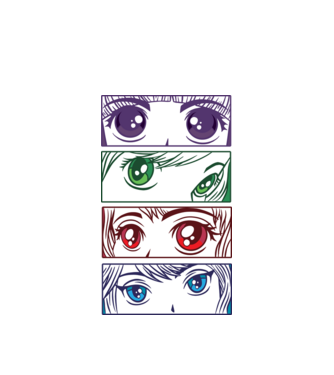 Anime ochi de fată Pop Art model alb pe tricou
