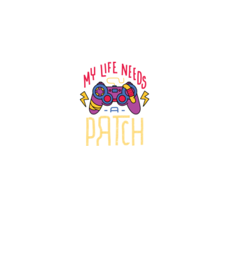 My life needs a patch Gamer model negru pe tricou
