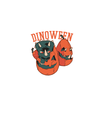 Dinoween model negru pe tricou