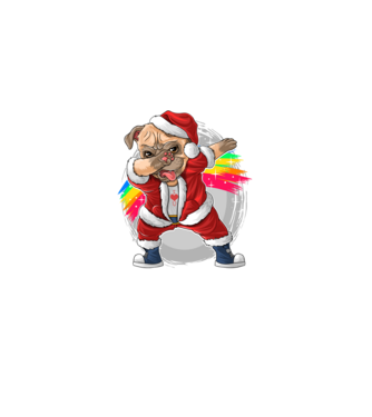 Santa Mops Moș Crăciun model  pe tricou