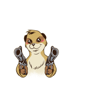 Pew Pew Pew Madafakas Suricată model negru pe tricou