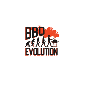 BBQ Evoluție Grătar model alb pe tricou