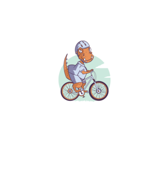 Dinozaur de T-Rex cu bicicletă model gri pe tricou