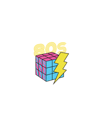 I love the 80s Cub Rubik model negru pe tricou