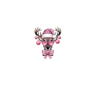 Pink Xmas Reindeer model roz deschis pe tricou