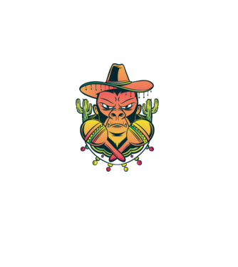Gorila mexicană model gri pe tricou