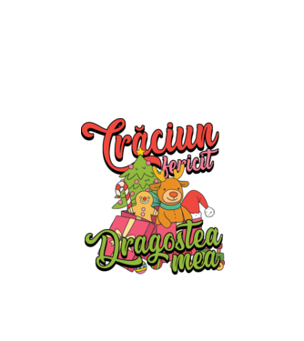 CRĂCIUN FERICIT DRAGOSTEA MEA model negru pe tricou