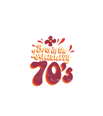 'Born in the Legendary 70''s' model negru pe tricou