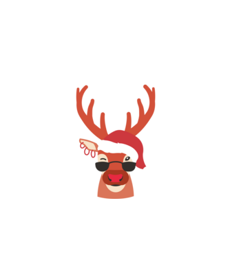 Cool Reindeer Rudolph model negru pe tricou